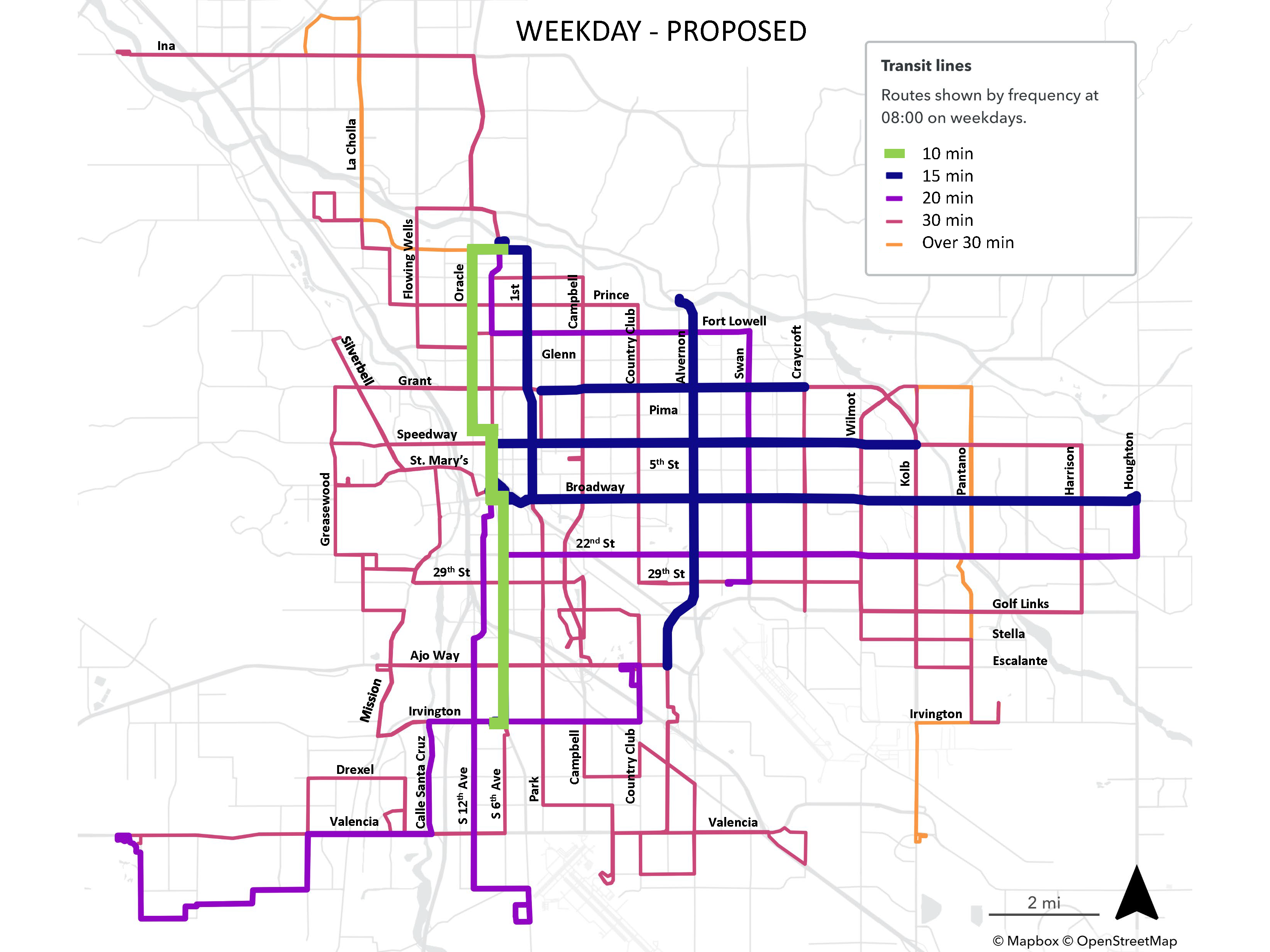 Weekday Proposed Frequency Map